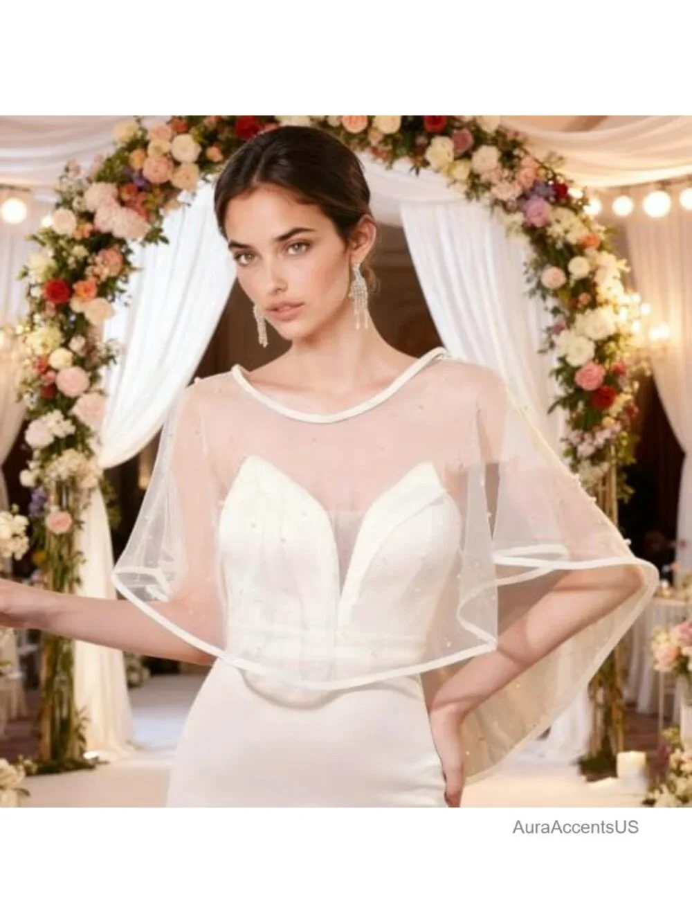 Women's Lace Shawl Wrap for Wedding Evening Dress Cape Scarf